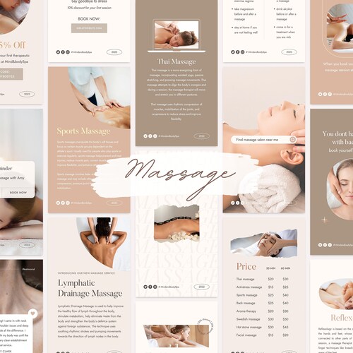 Massage Therapist Instagram Post Templates esthetician Social - Etsy