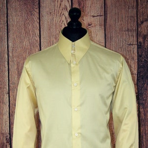Mens Spearpoint and Tab collar Brand  Yellow 1960s Shirt