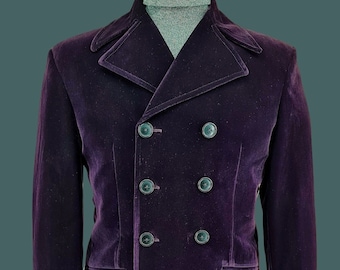 Shelley Modclothin Purple Velvet Jacket 8 Button Double Breasted Retro Jacket