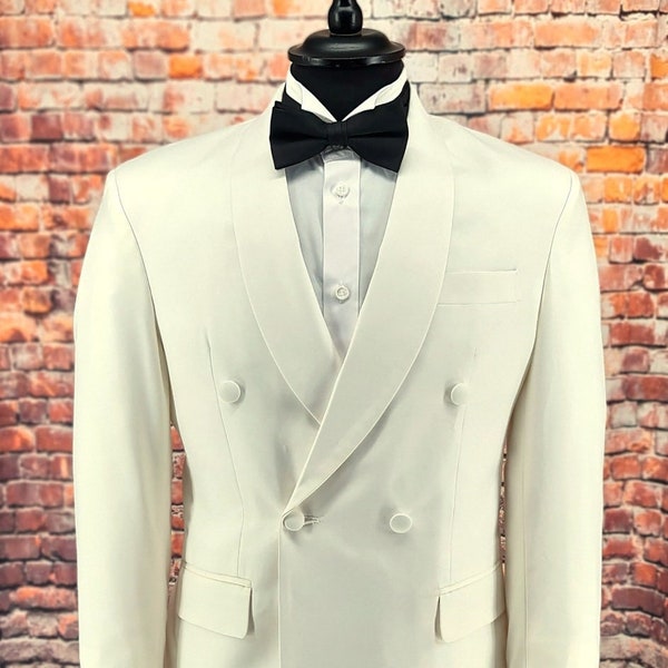 Dinner jacket, cream double breasted evening jacket cruise wear occasion jacket