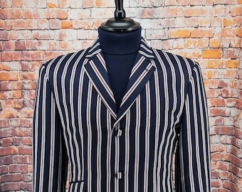 Navy Striped Boating Blazer mod jacket striped jacket sport jacket