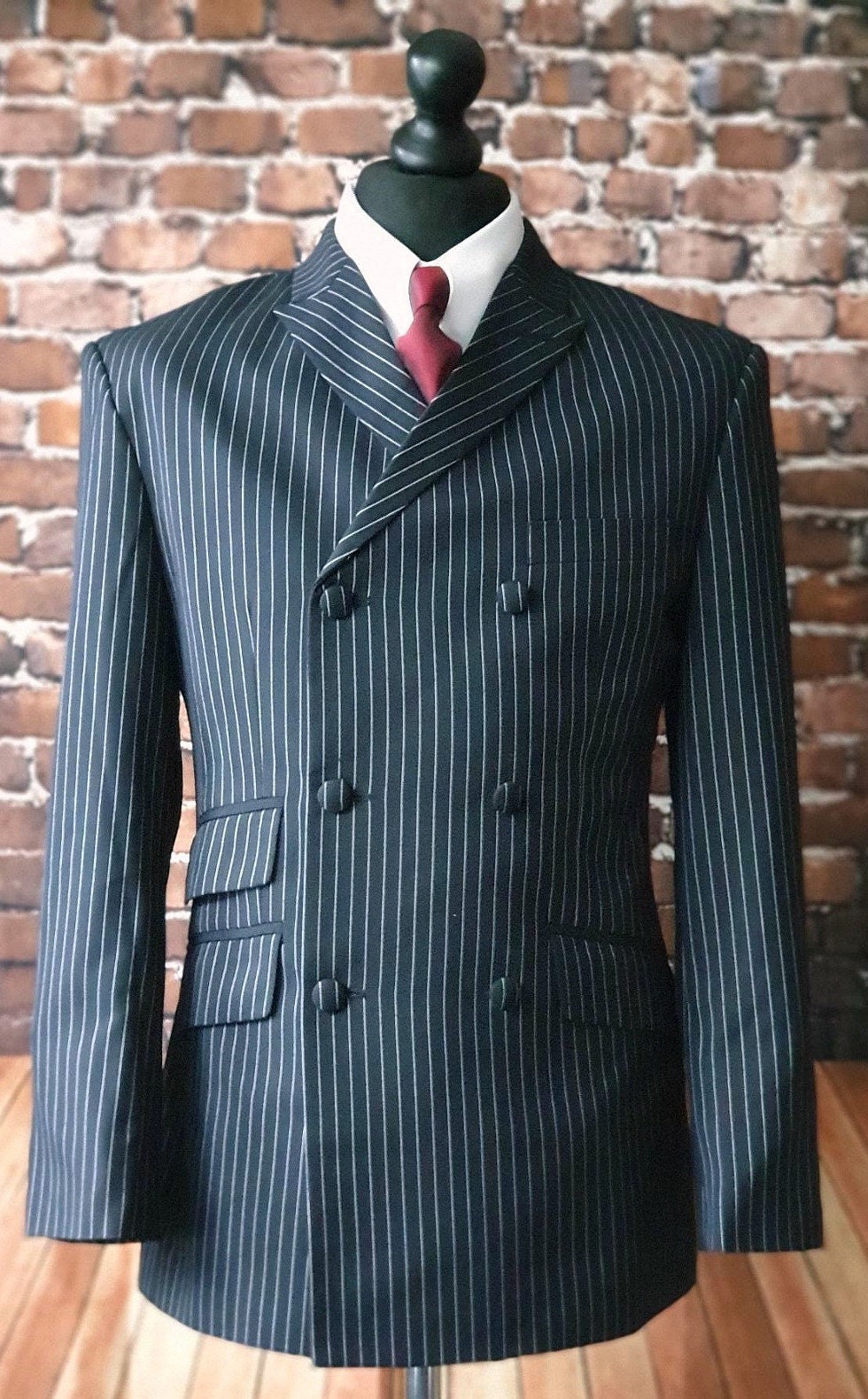 Mod Black & White Double Breasted 6 Button Suit 2-1 Pocket -  Canada