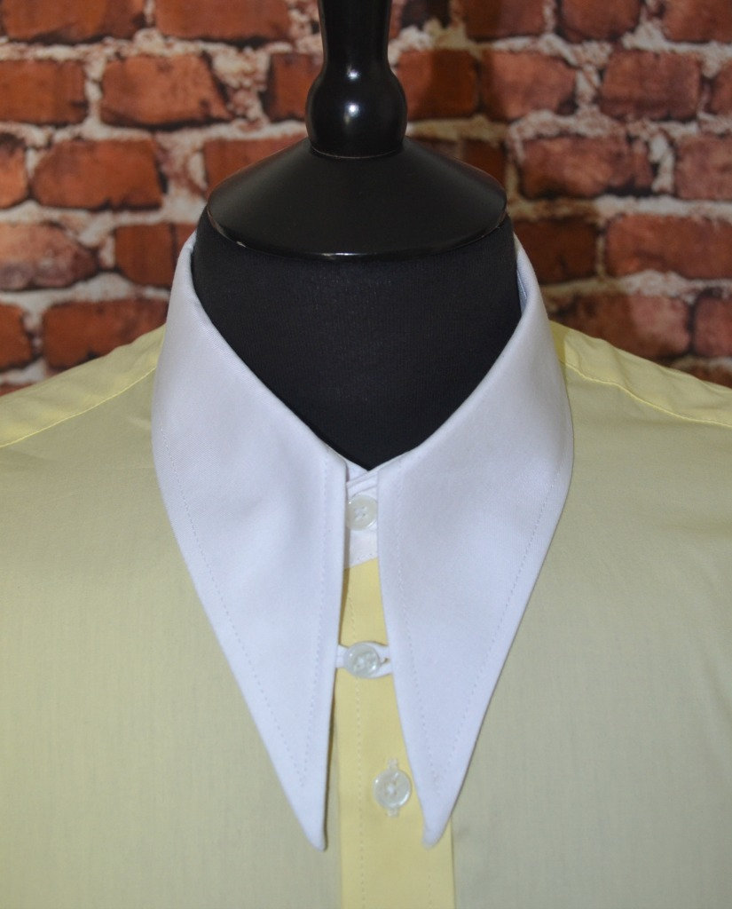 Mens Spearpoint and Tab Collar Brand Yellow & White Collar and