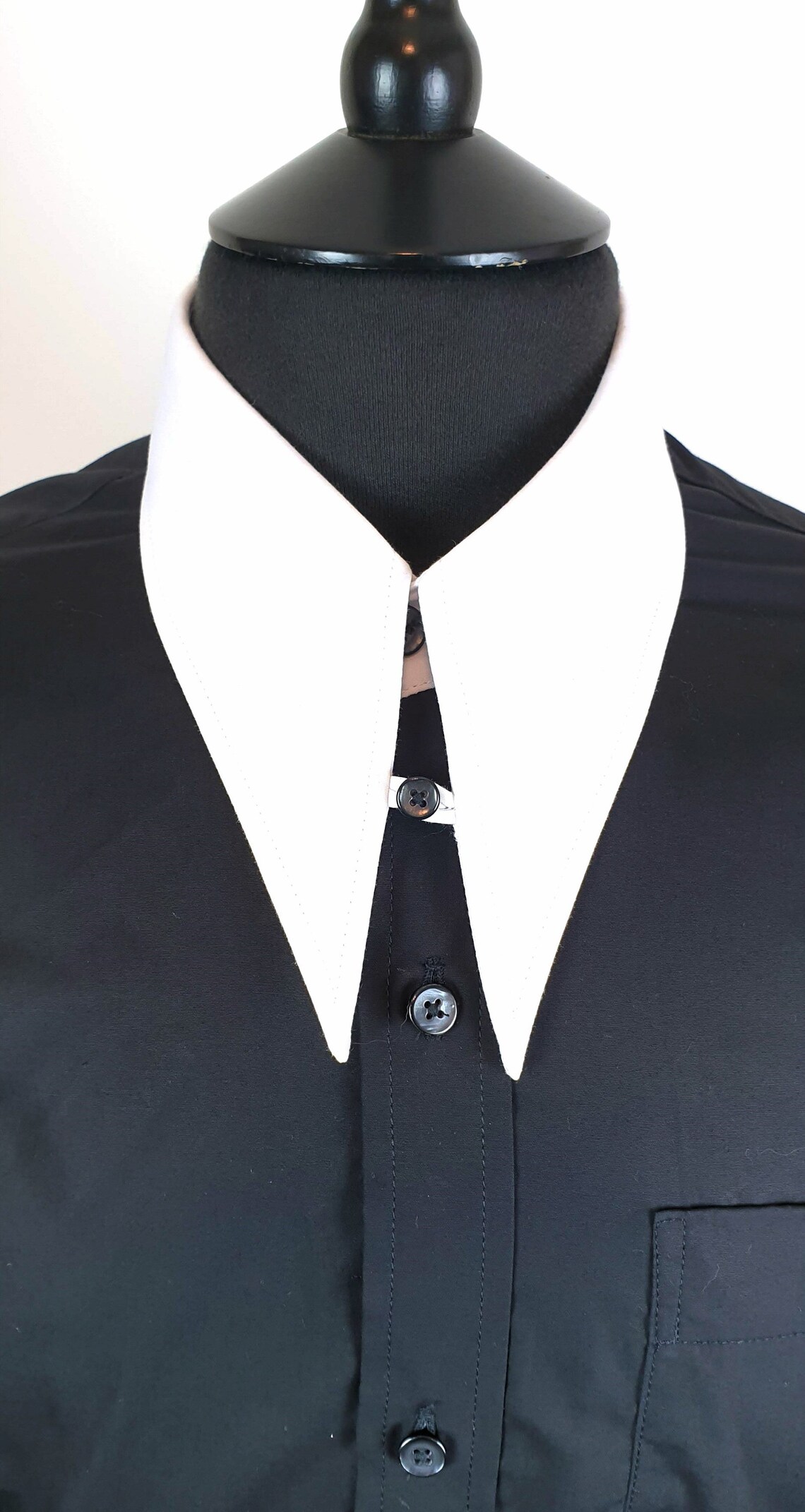 Buy Mens Spearpoint Collar Brand New Spencer 1960s Shirt Black and