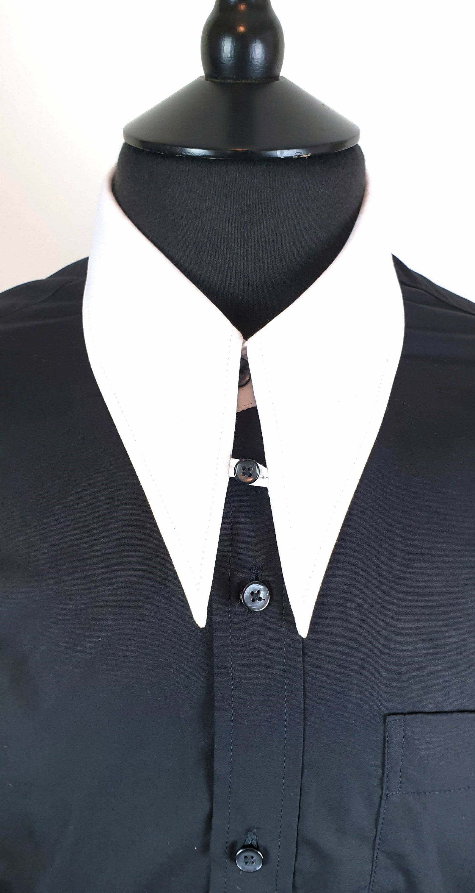 Mens Spearpoint Collar Brand New Spencer 1960s Shirt Black and Etsy India