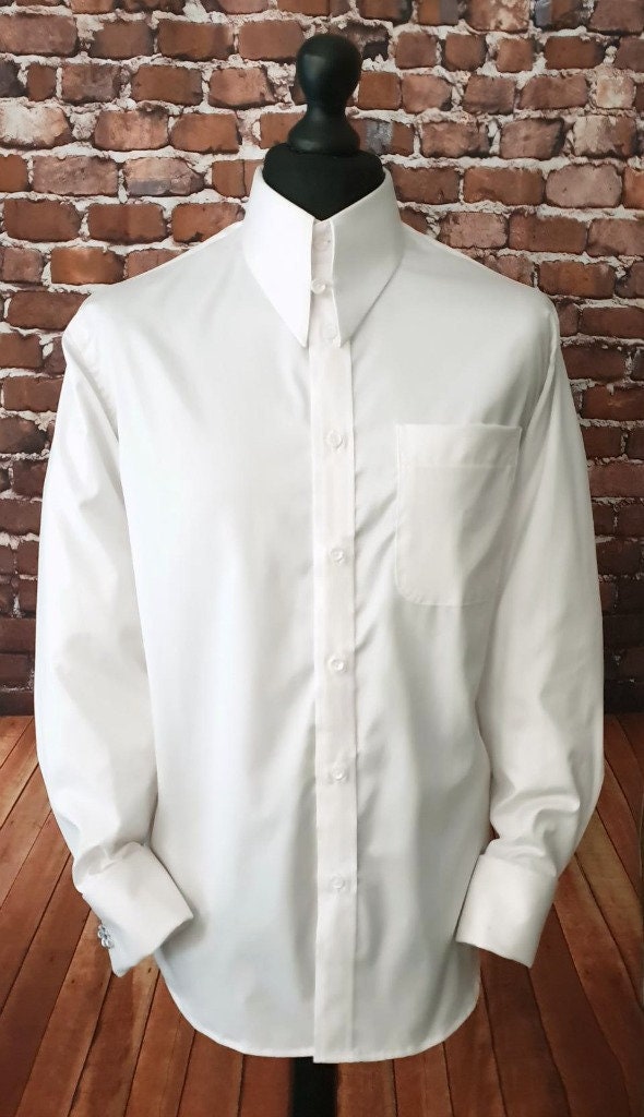 Mens Spearpoint and Tab Collar Brand White 1960s Shirt White Etsy