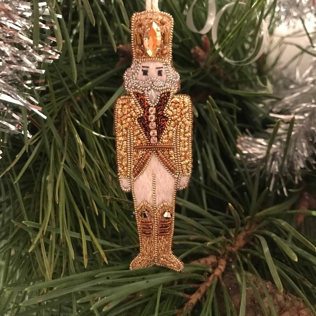 Golden Nutcracker, Christmas Tree Ornament and Pin With Etsy