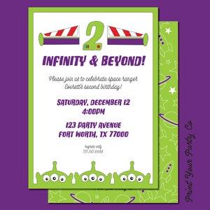 Buzz Lightyear 2nd Birthday Invitation_Custom Digital Download