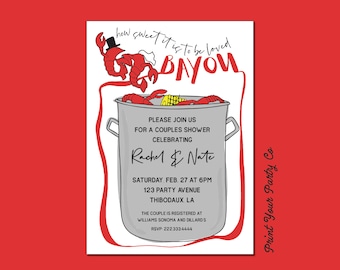 How Sweet it is to be Loved Bayou_Crawfish Boil Couples Shower Invitation_Custom Digital Download