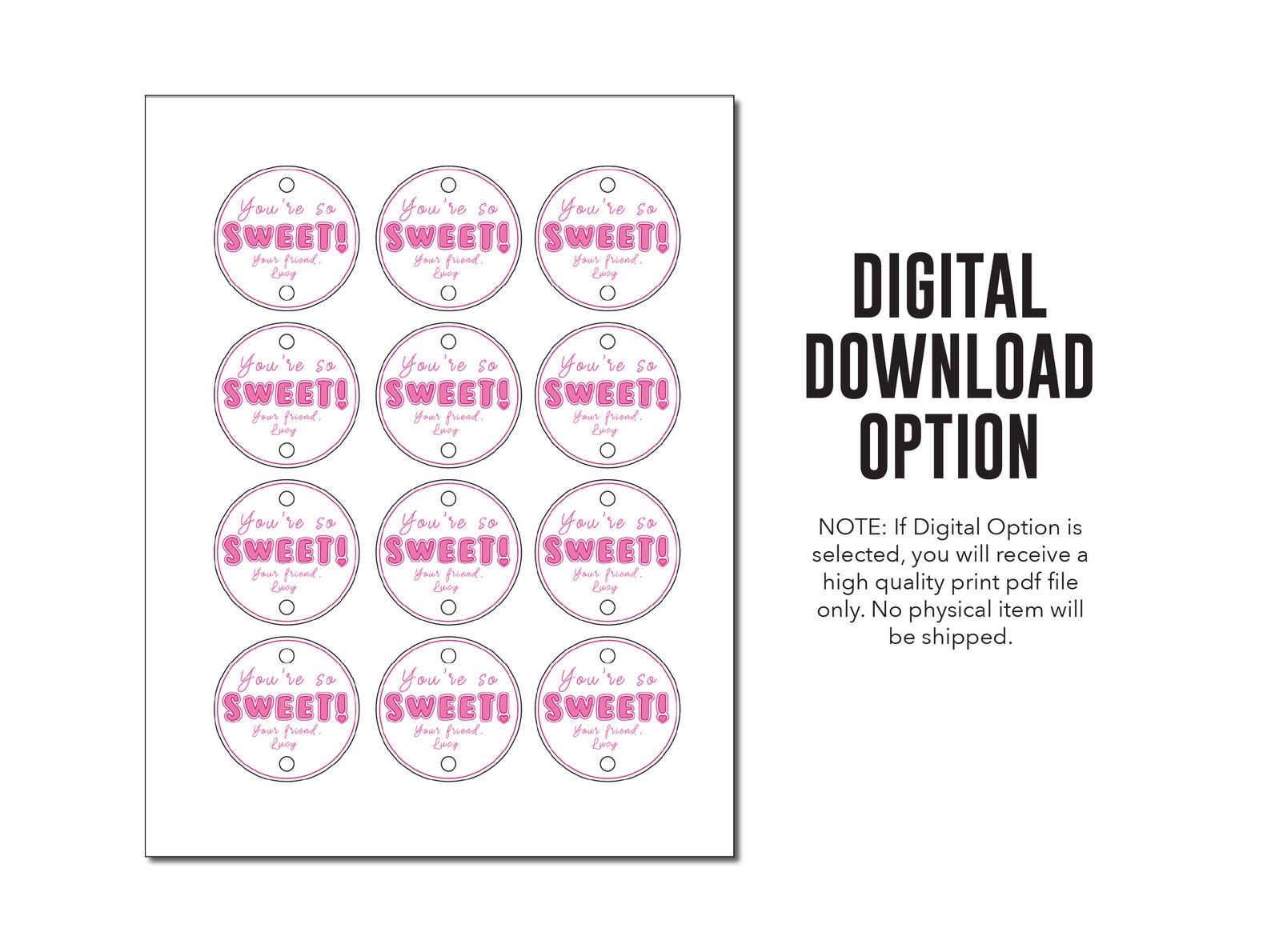 Cake Pop Valentine Tags_Custom Digital Download or Printed Etsy