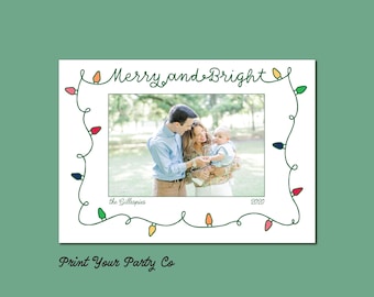 Merry and Bright Christmas Card_Custom Digital Download