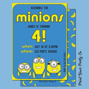 Minion Birthday Party Invitation_Custom Digital Download