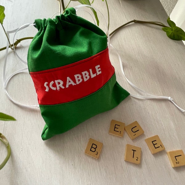 Scrabble Spielsteine Säckchen Stoffbeutel Beutel  Aufbewahrung