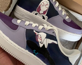 Air Force One Spider-Gwen personalizzate: sneakers dipinte a mano