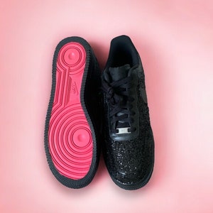 Custom Glitter fashion AF1’s,fashion red bottom sneakers, pink bottom AF1, gift for her, glitter AF1 sneakers,personalized gift, glitter AF1