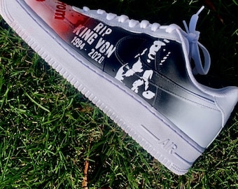 Custom celebrity memorial Air Force Ones, personalize, shoes, personalized gift, sneaker art, gift for friends, tribute art, AF1 custom