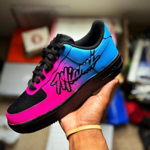 Miami Vice Af1 custom, personalized sneaker, gift for him, basketball shoes, basketball apparel, Miami heat gear, custom shoes, vibrant af1
