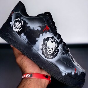 Custom Halloween villain black Air Force 1, horror art, personalized gift, unisex shoe, halloween design, jason AF1s, scary AF1 custom
