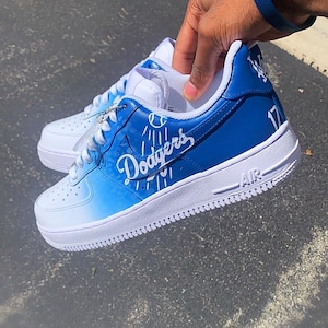 Custom Baseball AF1, Dodgers AF1’s, Sports Custom Sneakers, personailzed gift, gift for friends, custom sneakers, unisex shoes, MLB team art