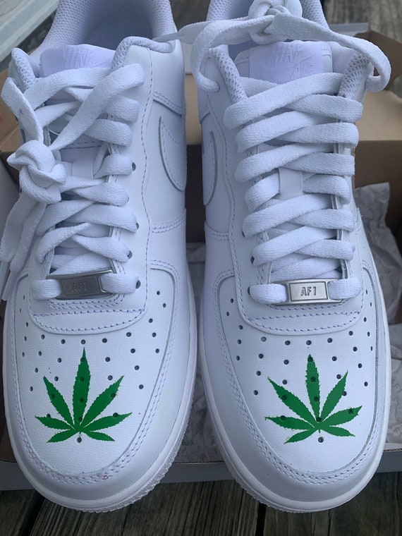 Custom Sneakers Custom Air Force Weed Buy Marijuana Leaf AF1