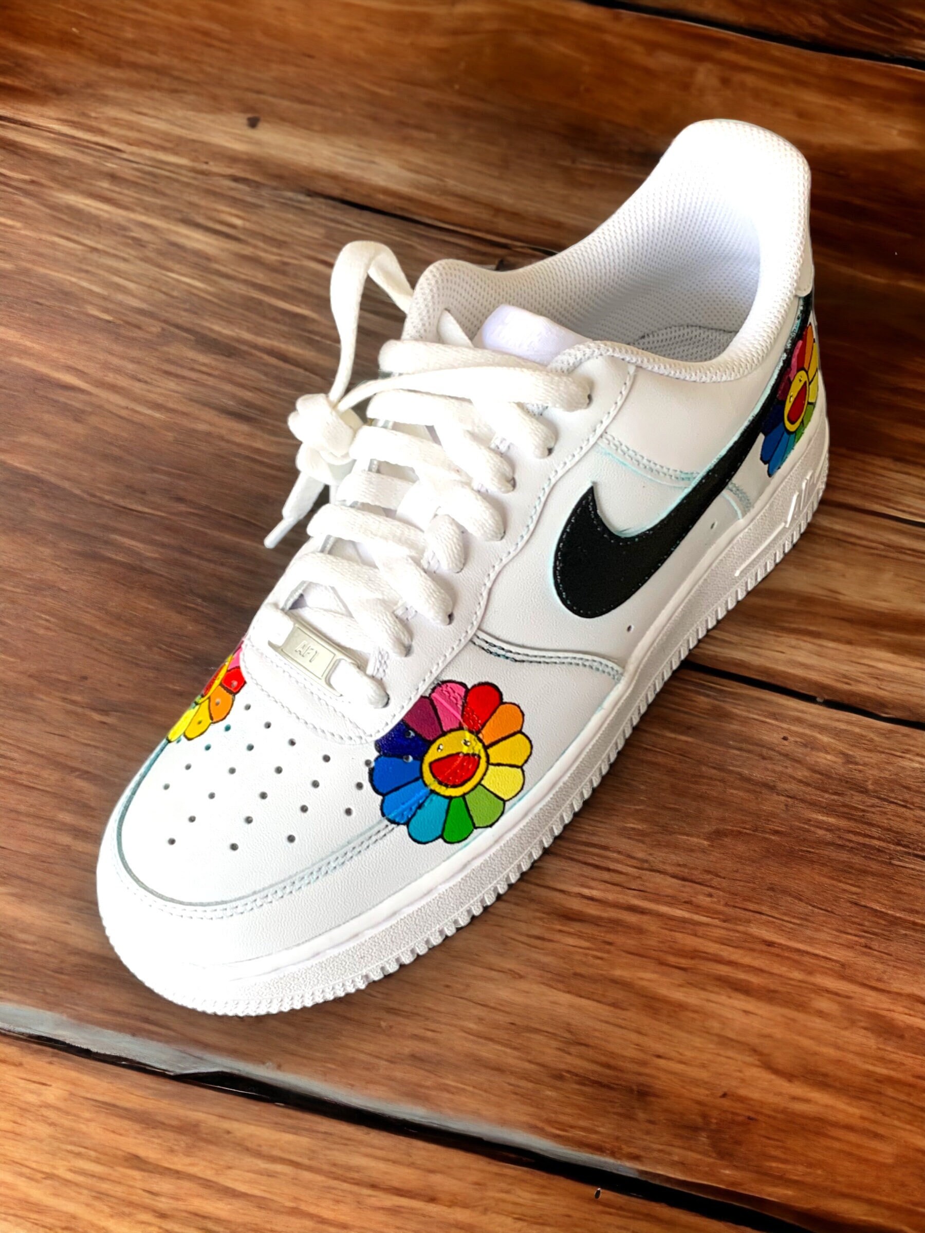 Takashi Murakami Rainbow Flower Sneakers - Custom Slip Ons