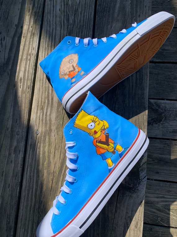 The Simpsons Converse Custom Shoes Hand Painted Shoes Bart 