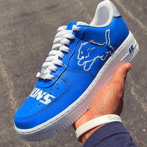 Custom NFL sports team sneakers, gift for him, sneaker team design, lions custom, NFL custom gift, mens gift, unisex shoes, sports apparel
