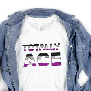 asexual pride shirt in asexual flag colors, ace pride shirt, totally ace asexual shirt, gay pride tshirt, gray ace, lgbt clothing