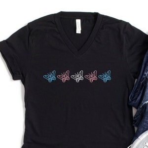 transgender clothing, transgender pride subtle trans shirt with butterflies in trans flag colors, gay pride tshirt, T003