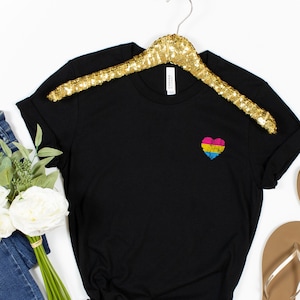 pansexual shirt with pansexual pride heart, subtle pride pan pride shirt, pansexual t shirt for pride month, P001