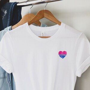 bisexual shirt with cute bi flag pride heart, subtle bi pride shirt, gay pride tshirt for pride month, B001