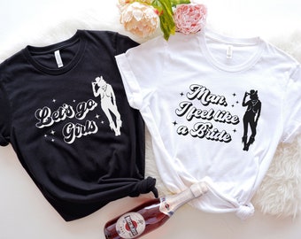 nashville bachelorette party shirts, lets go girls, man I feel like a bride tee, nash bash brides babes, country bachelorette tshirts B046