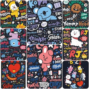 BT21 rj, BT21 Mang, merchandising del gruppo BTS, foto bts ot7, Bangtan boys, merchandising dell'esercito, fotocard bts