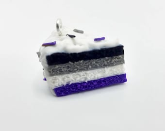 Miniature asexual cake, Ace pride jewelry, LGBTQIA pride earrings, subtle pride jewelry, gift for her, birthday gift