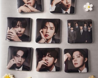 Bts-magneten, fanmade, BTS-tourmerchandise, bts-collectie, Bangtan Boys, legermerchandise, koelkastmagneten