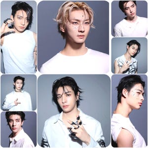 Photo conceptuelle « UNLEASH » d'Enhypen DESIRE MINE ver. Croquis photo, cartes photo Enhypen, panier de Pâques kpop, cartes photo kpop