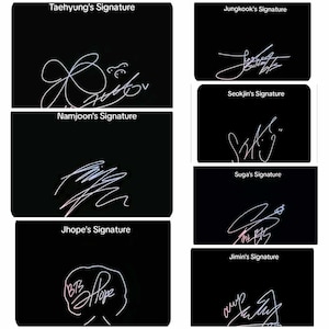 Set autografi BTS, collezione BTS, merchandising BTS, foto BTS, Bangtan boys, merchandising dell'esercito, cartoline fotografiche BTS