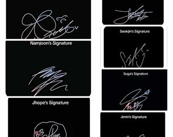 BTS autograph set, BTS collection, BTS merch, bts photo, Bangtan boys, army merch, bts photocards