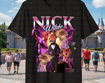 Nick Wilde-tröja, Zootropolis-karaktärer-t-shirt, Nick Judy-tröja, Zootropolis 2 2025-outfit, familjesemestertröja