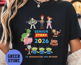 Senior Story 2026 Shirt Woody Buzz Lightyear Jessie Rex Hamm Slinky Dog Forky Alien Graduation Tee