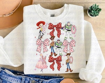Coquette Toy Story Valentine Kids Shirt, XOXO Disney Tee, Woody Bo Peep Buzz Jessie Shirt, Matching Family Tee
