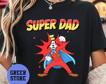 Goofy Super Dad Shirt, Disney Character Superhero Dad Tee, Funny Fathers Day Gift, Retro Vintage Cartoon Style Graphic