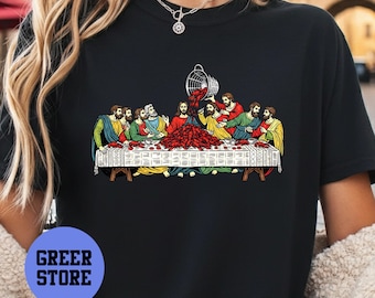 Last Supper Lobster Shirt,Funny Jesus Seafood Dinner, Church Humor Graphic Tee