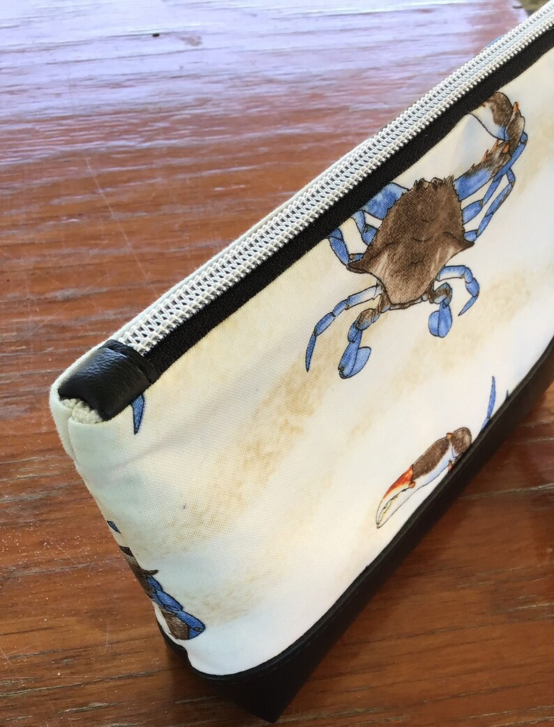 Blue Crab Bag Wristlet Purse Zipper Pouch or Crossbody Etsy