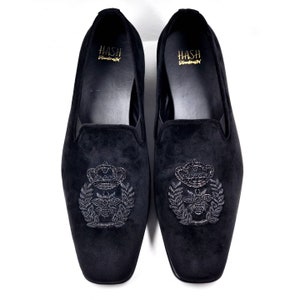 Velvet loafers black shop