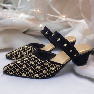 Wedding shoes block heel velvet, Bridal shoes Heels, Wedding shoes for bride, Velvet Wedding block heel, Shoes for wedding Embroidered