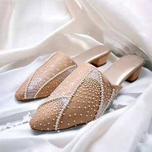 Pink Wedding shoes Pearl block heel , Bridal shoes Heels, Wedding shoes for bride, Pearl Wedding block heel, Shoes for wedding Embroidered