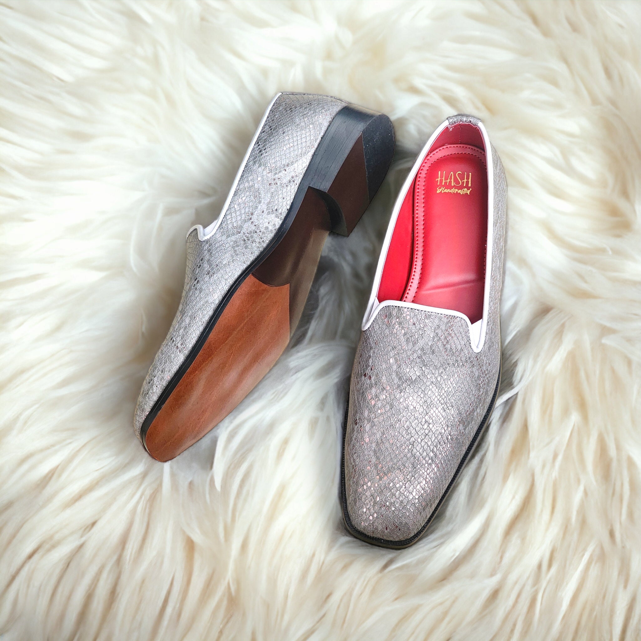 slim fit dress slacks Silver Glitter Oxfords | Bold Style main image 1