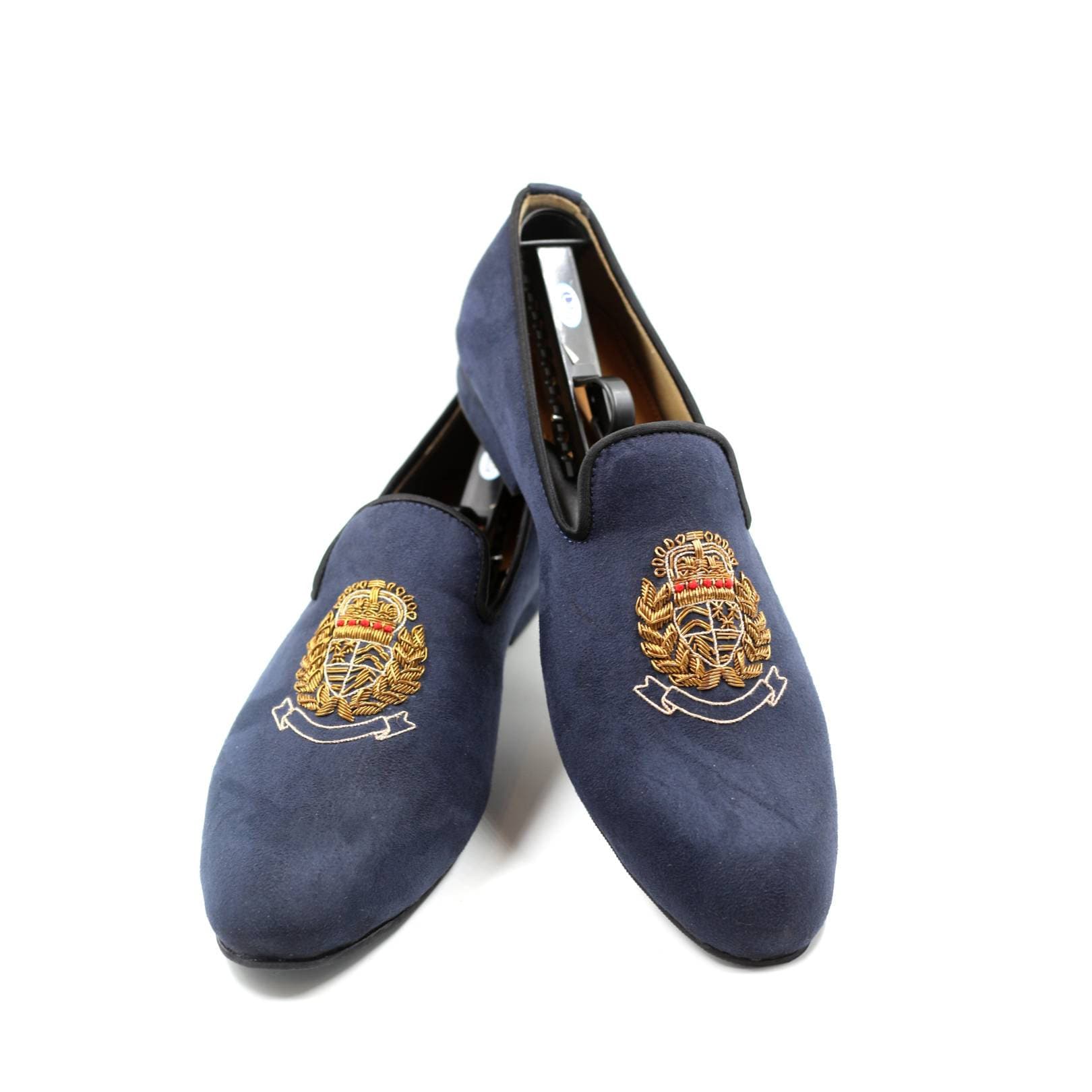【MODERNIF】Handmade Shoes Naval Loafers Handmade Men Navy Blue Leather Slip on Shoes, Office wear