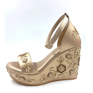 Cinderella Light Gold Vegan Wedge Heel main image 1